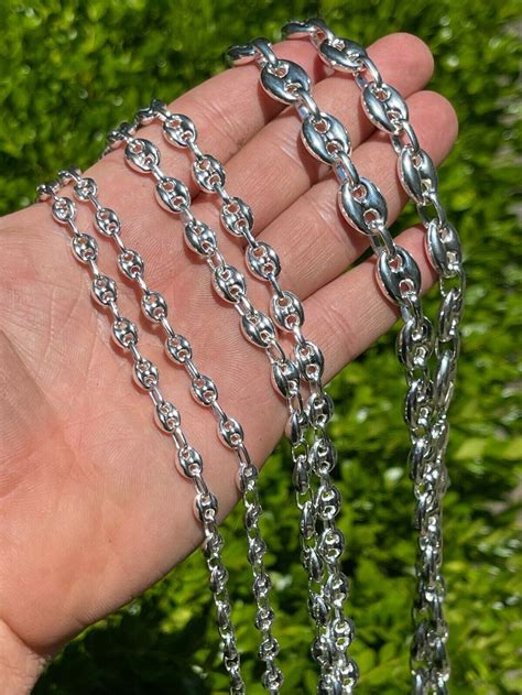 gucci link chain 10k|Gucci mariner link chain silver.